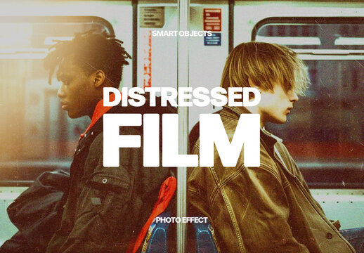 Distressed Film Photo Effect For Poster And Social Media Design