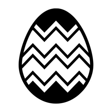 Easter egg icon with zig zag pattern silhouette