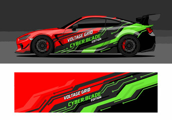 Fototapeta premium Futuristic Cyber Blade Car with Neon Circuit Design