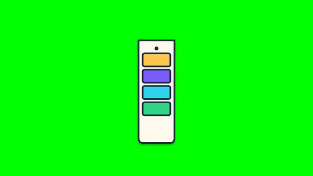 Color palette fan with vibrant swatches on green screen background.