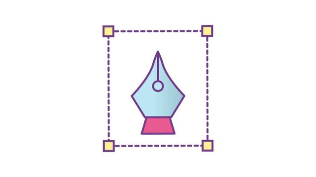 Vector Pen Tool Icon Selection Box Graphic Design.