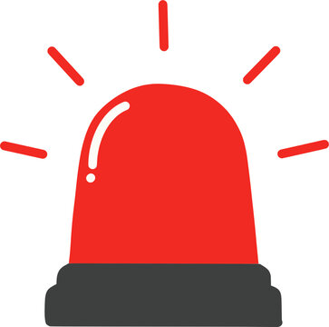 Simple red siren or warning light icon. Emergency or danger concept.