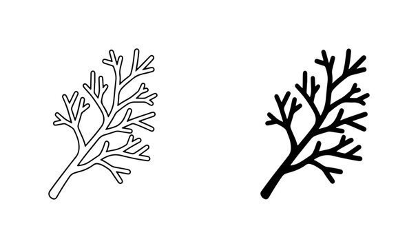 Dill Sprig Icons, Herb Vector Art, Culinary Ingredient Graphics
