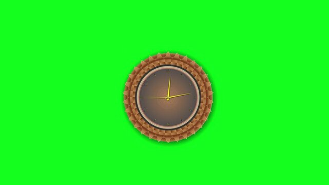green screen stylish premium wall clock animation with zooming and second hour minute animation