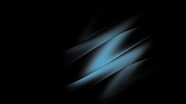 Abstract dark blue light waves on black background with elegant diagonal curves and sleek futuristic aesthetic