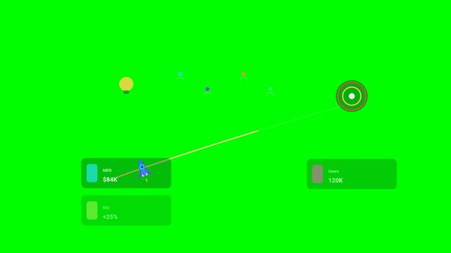 Startup Rocket Launch Business Growth Animation