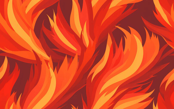 Seamless Fiery Flame Spike Vector Pattern Background Texture