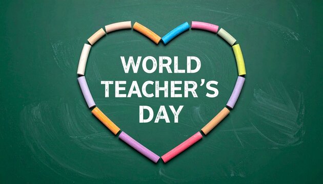 World Teachers&rsquo; Day chalk heart illustration