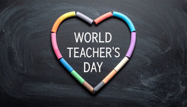 World Teachers&rsquo; Day chalk heart illustration