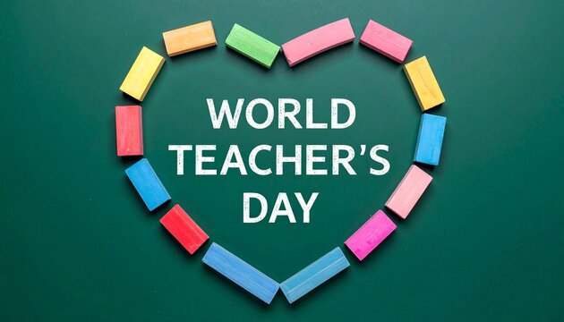 World Teachers&rsquo; Day chalk heart illustration