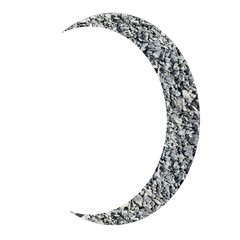 A crescent moon shape created from natural pebble stone texture. © Najmi