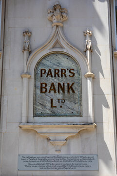 Vintage Parr's Bank Sign in Ipswich, Suffolk, UK