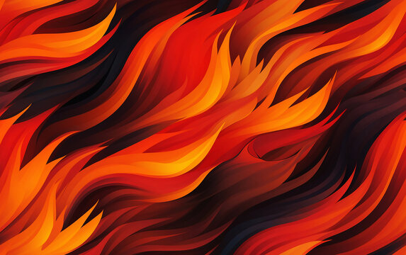 Seamless Diagonal Wavy Fire Flame Vector Pattern Texture