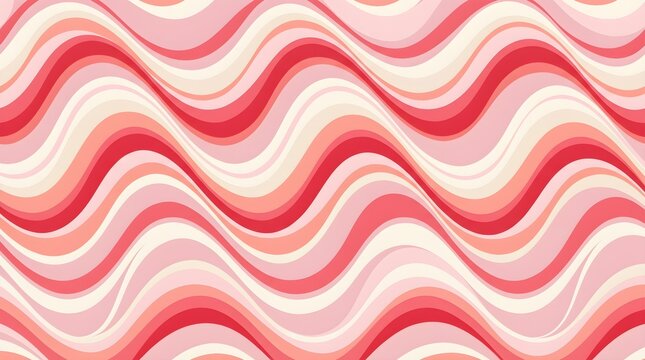 abstract colorful background, Abstract Flowing Wavy Lines Pattern in Rose and Blush Tones, Seamless Ripple Texture with Crimson and Coral Waves