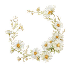 Obraz premium PNG Delicate floral wreath illustration.