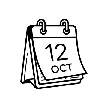 Isolated hand-drawn calendar page with date