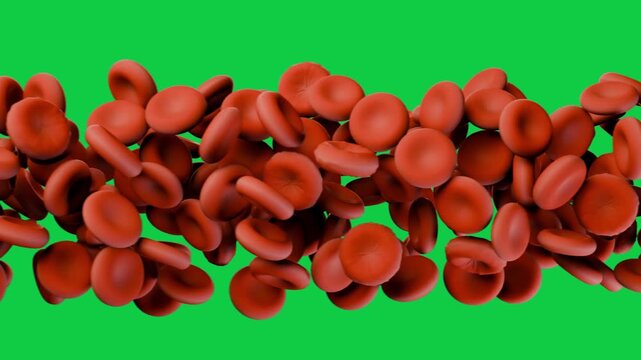 3D red discs starting as narrow ribbon, rotating and packing, revealing depth on transparent field