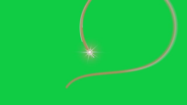 Gold disc silver bar star appearing, ribbon looping rings rotating, forming sunburst on transparent