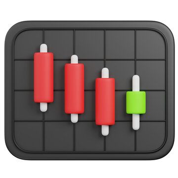 3d render   bullish spinning top candlestick pattern  