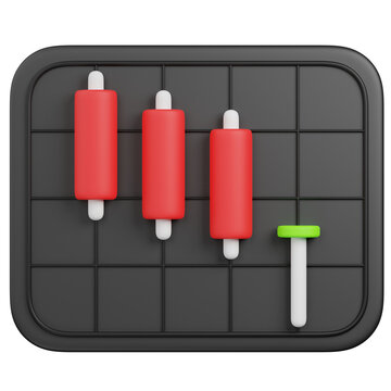 3d render  dragonfly doji candlestick pattern