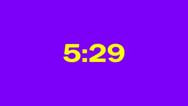 6 minute timer countdown animation, 360 to 0 countdown .Animated rectangle shaped stylish smooth tailed line indicator.