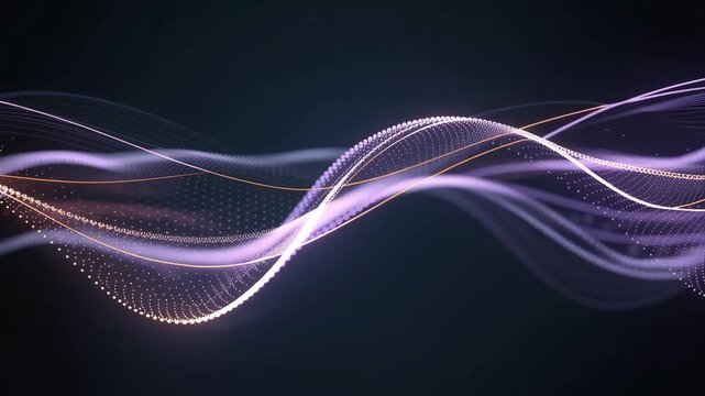 Dynamic video of flowing colorful waves of light with rhythmic motion and vibrant glowing effects