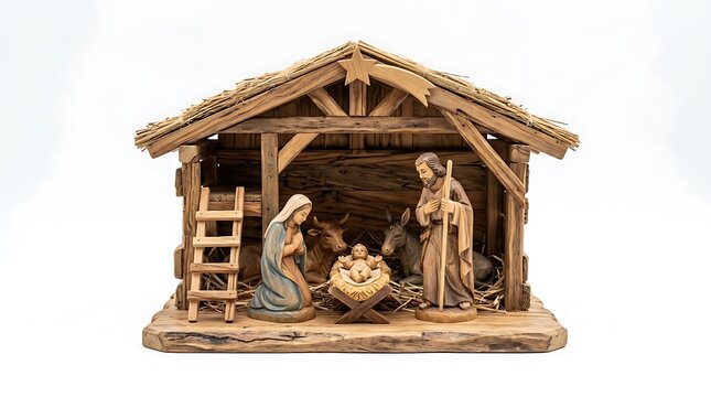 Nativity Scene Wooden Stable