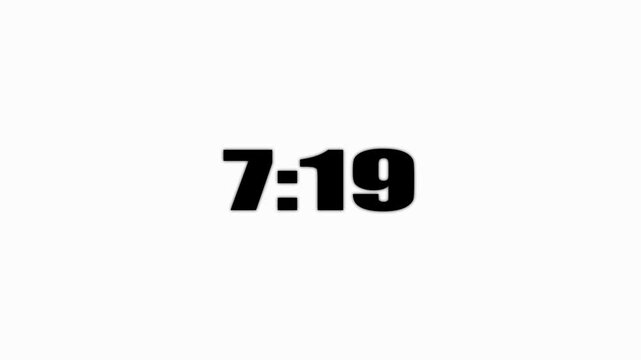 Animated countdown icon shows circular timer shrinking from full to empty over eight minutes thirty seconds, numerals ticking down smoothly,