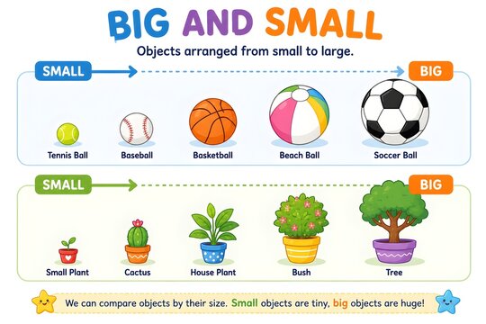 Preschool Big and Small Learning Activity with Simple Object Comparisons