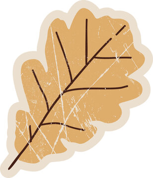 Rustic Autumn Leaf Sticker