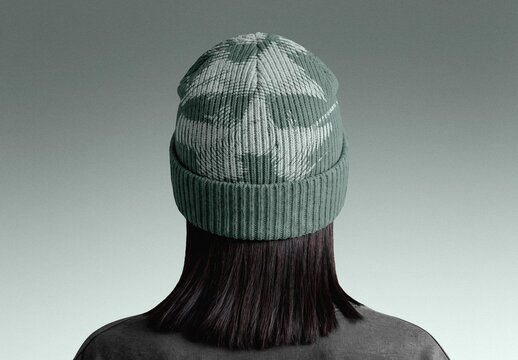 Ribbed Knit Beanie Mockup For Apparel And Branding Design
