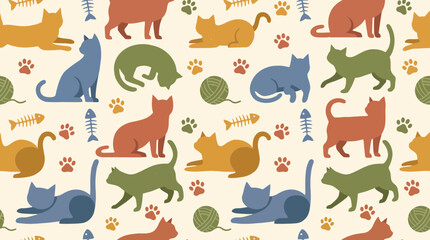 Obraz premium seamless pattern with cats