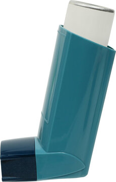 Asthma inhaler isolated on white background