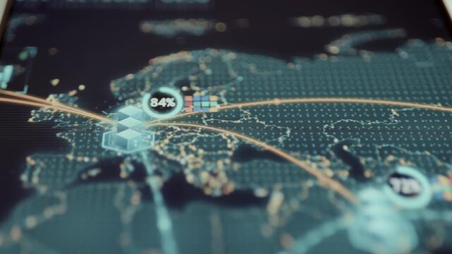 european server utilization map cycles through regional percentages
