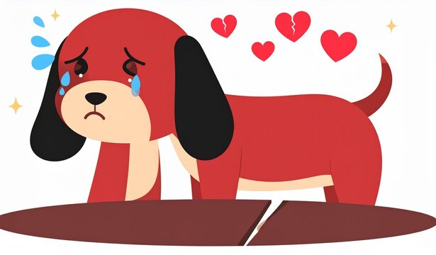 Adorable Cartoon Brown Puppy Dog Holding a Big Red Heart Vector Illustration for Valentine Greetings, Pet Store Branding, and Animal Lovers Media