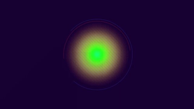 Glowing abstract circular sphere with rotating gradient line patterns for modern motion graphic video animation project