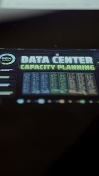 complete data center capacity planning dashboard in vertical view