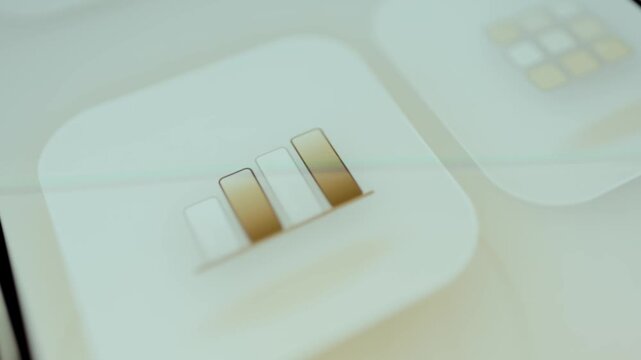 gold growth chart icon visualizes business analytics progress