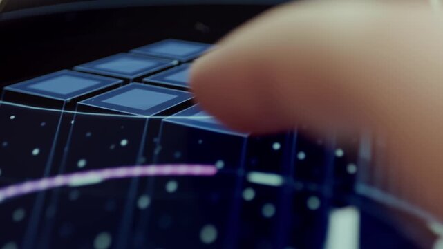 modular data blocks transform into circular performance chart