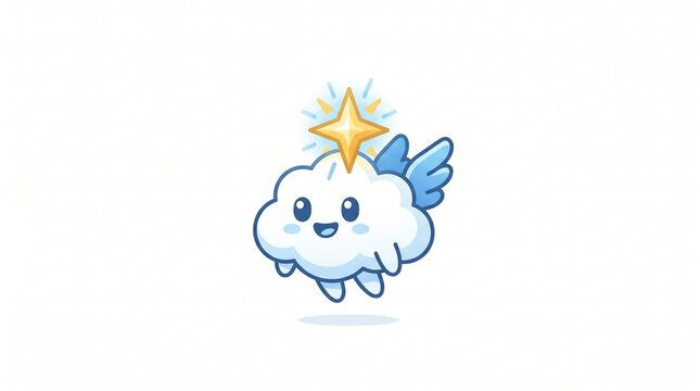 Cute Angel Cloud Character