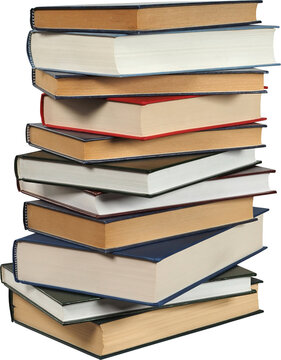 Stack of books isolated on white background
