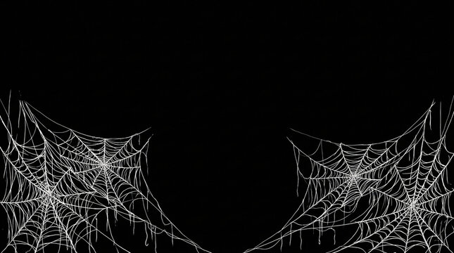 Halloween Spider Web on a black background