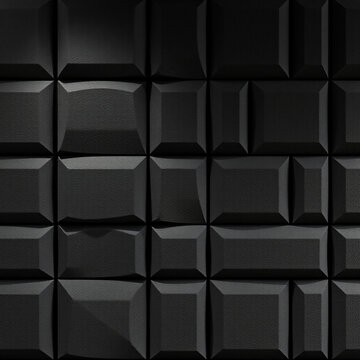Parametric 3D geometric black concrete wall panels