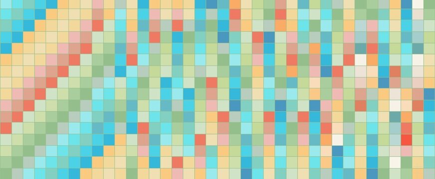 Colorful Abstract Mosaic Grid Background with Pastel Geometric Squares