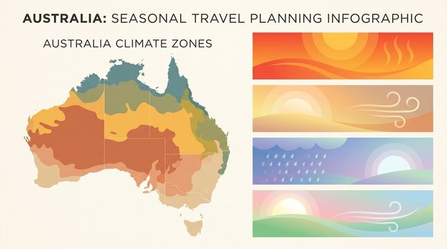 Australia climate zones map for seasonal travel planning layouts
