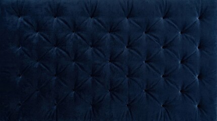 Naklejka premium Luxury Dark Blue Velvet Upholstery Texture with Tufted Buttons