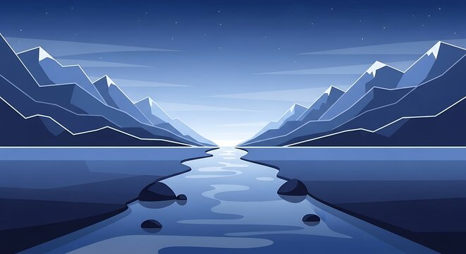 Majestic snow capped mountain peaks under clear sky.