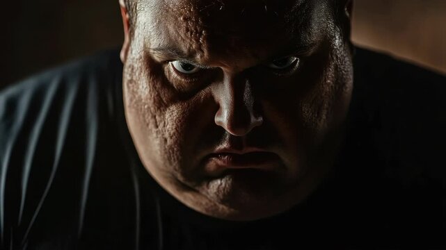 A man looking directly at the camera with a stern expression.