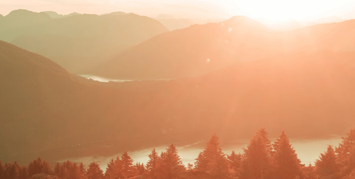 Mountains on sunset