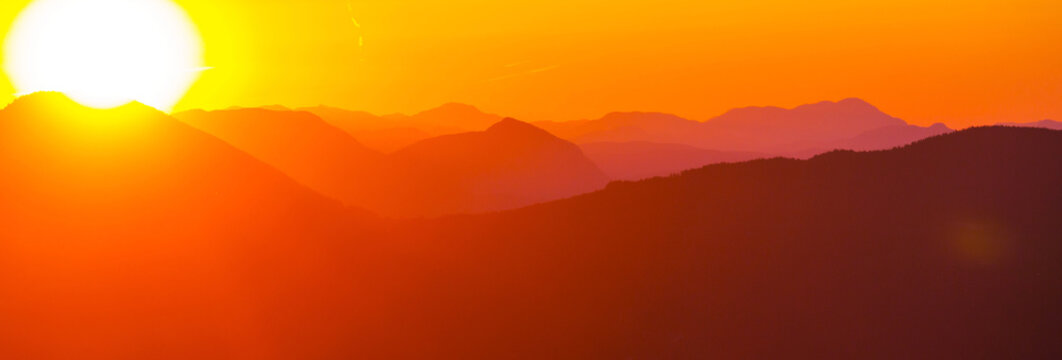 Mountains on sunset